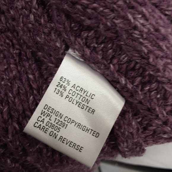 Cozy Purple Chunky Cotton Blend Spring Beach Sweater - Picture 7 of 8